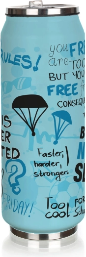 Be Cool Teenager Boys Can-Shaped Thermos 430 ml Blue