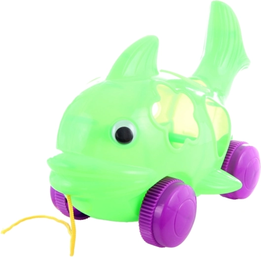 Pull-along toy with free-rolling wheels
