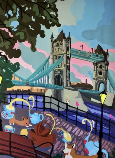 Teemandimaal Tower Bridge 30 × 40 cm