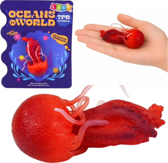 Realistlik kummist meduusi figuur – realistlik mereloom 9 cm