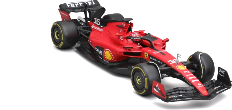 Die-cast model bburago 1:24 ferrari sf-23 charles leclerc in protective display box