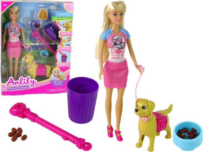 ANLILY Doll with Puppy and Feeding