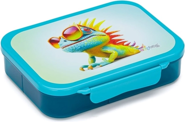 Snack box with compartments Crazy Animals – chameleon