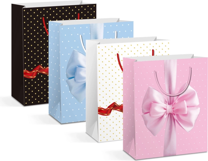 Christmas paper gift bag for a bottle - 1 piece