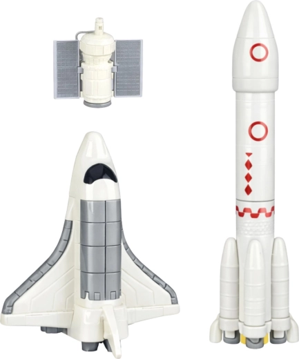 Space shuttle and satellite for adventures in orbit