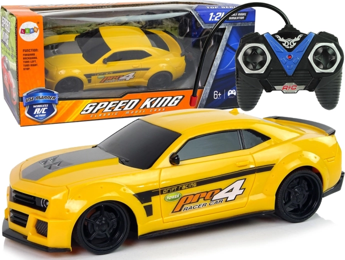 Remote Control Sports Car 1:24 Racing Yellow Tinted Windows