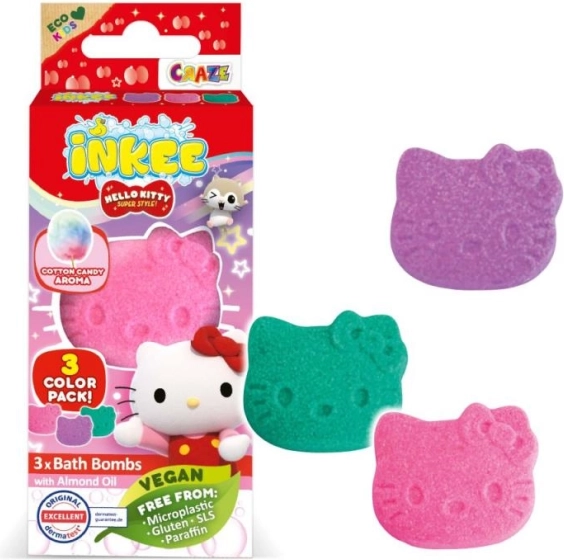 Inkee fizzing bath bombs Hello Kitty mini pack