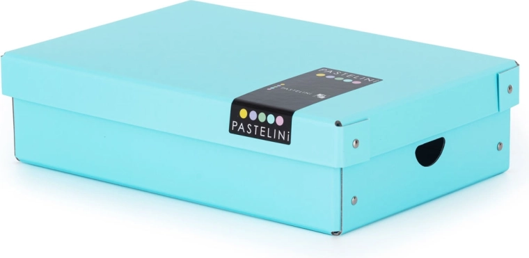 Lamineeritud kartongist karp PASTELINI, sinine, väike, kaanega