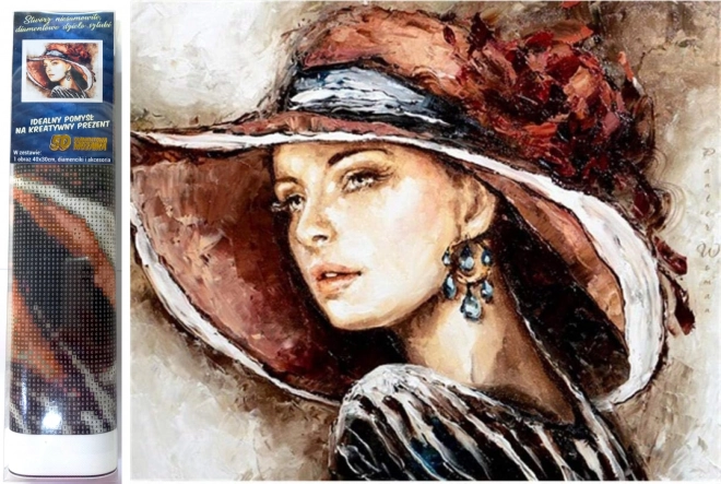 Diamond Painting Lady in a Hat 30x40cm
