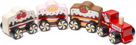 Magnetitega puidust rong Cakes 4 osa CUBIKA