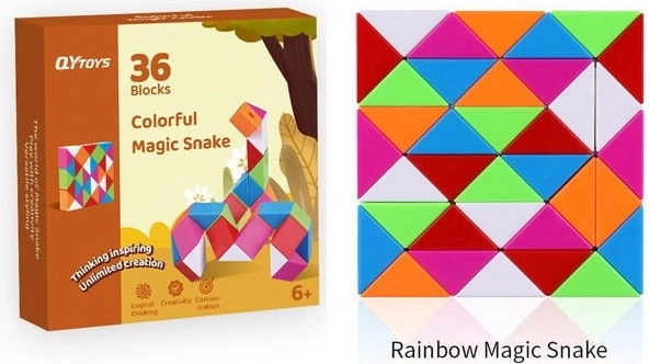 Colorful Snake Folding Puzzle