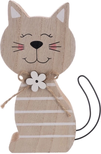 Puidust dekoratsioon Kass beež 15 cm