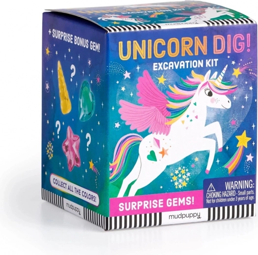 MUDPUPPY Archaeology Set Unicorn – Heart-Shaped Stone with Gemstones