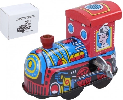 Metal wind-up train with key, 6 cm