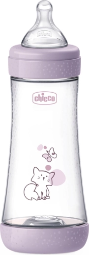 Chicco koolikutevastane beebipudel Perfect5 300 ml tüdrukutele, kiire vool 4k+
