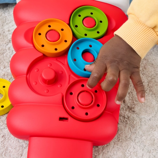Five colored tokens