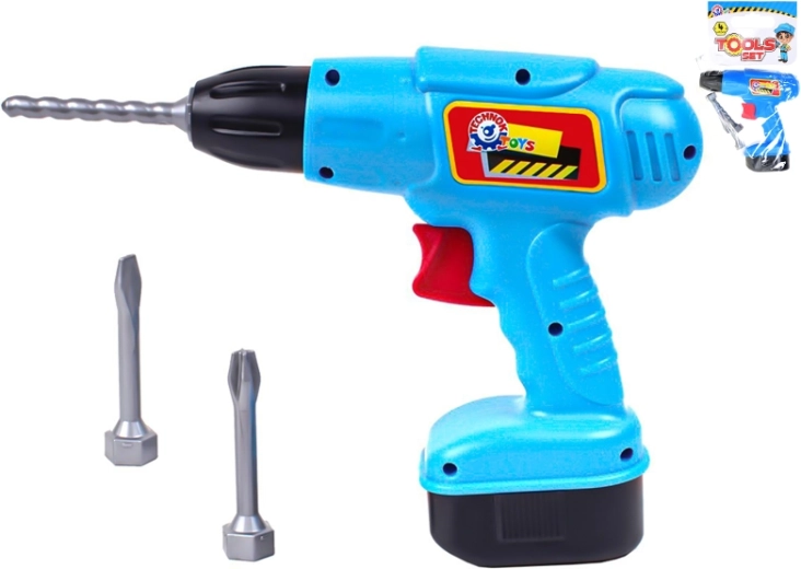 Children's plastic drill with interchangeable bits 17 cm