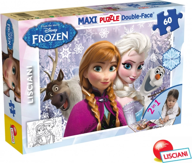 Frozen maxi pusle 2in1 Elsa ja Anna 70 × 50 cm, 60 tükki