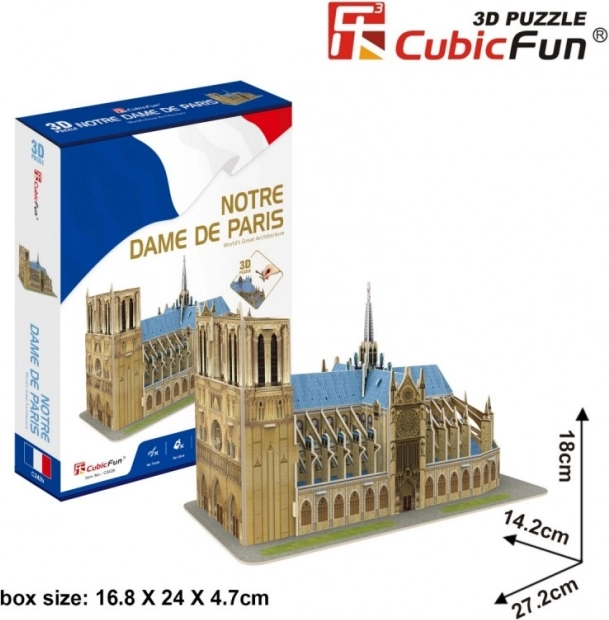 CubicFun 3D pusle Notre‑Dame’i katedraal – 53 detaili