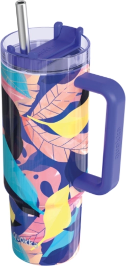 Roostevabast terasest termokruus Quokka Vibe Midnight Forest kõrrega 880 ml