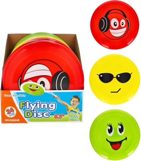 Flying disc for children with a cheerful face