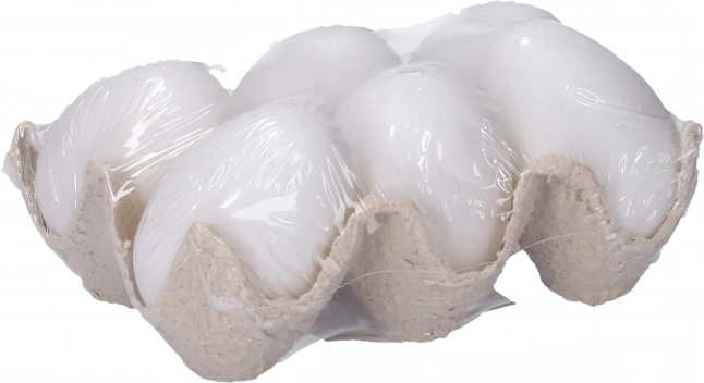 Dekoratiivne valge plastmunake 6 cm, 6 tk