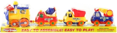 Battery-powered train with magnetic carriages, 32 cm