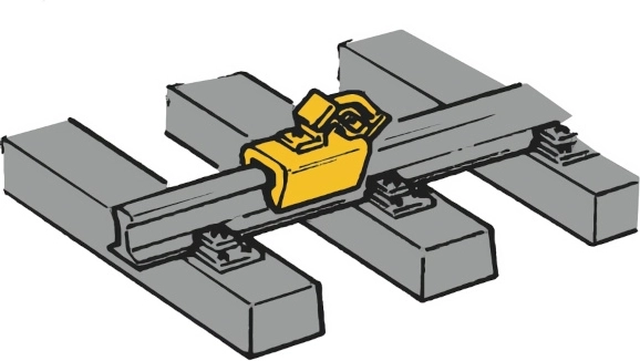 Yellow ROCO track buffers, set of 12 pcs