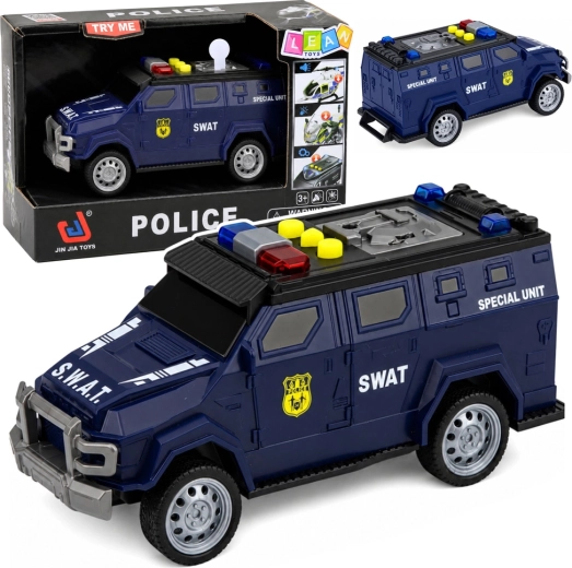 SWAT üksuse auto tulede ja helidega 1:32, 15 cm – 1 tk