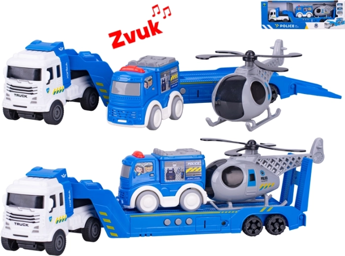 Friction-Powered Truck with Sounds, 30 cm – Police Set