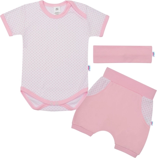 Suvine puuvillane 3-osaline komplekt NEW BABY Perfect Summer, heleroosa, suurus 92