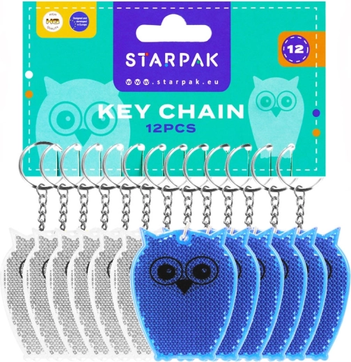 Reflective owl keychain - 1 piece