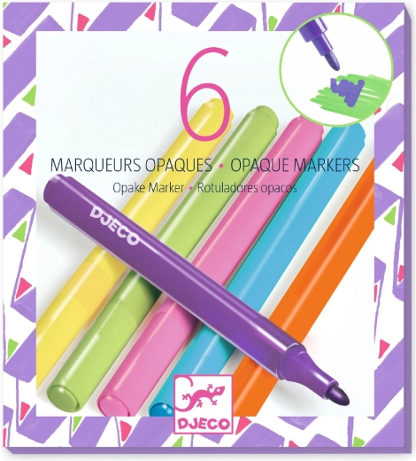 DJECO opaque markers – set of 6 vibrant colors