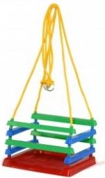 Plastic swing with safety barriers