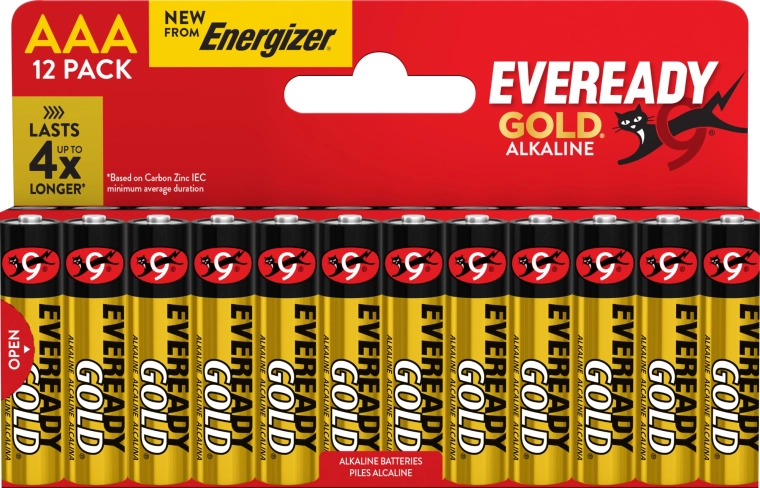 Energizer Eveready Gold AAA aluselised patareid, pakis 12 tk