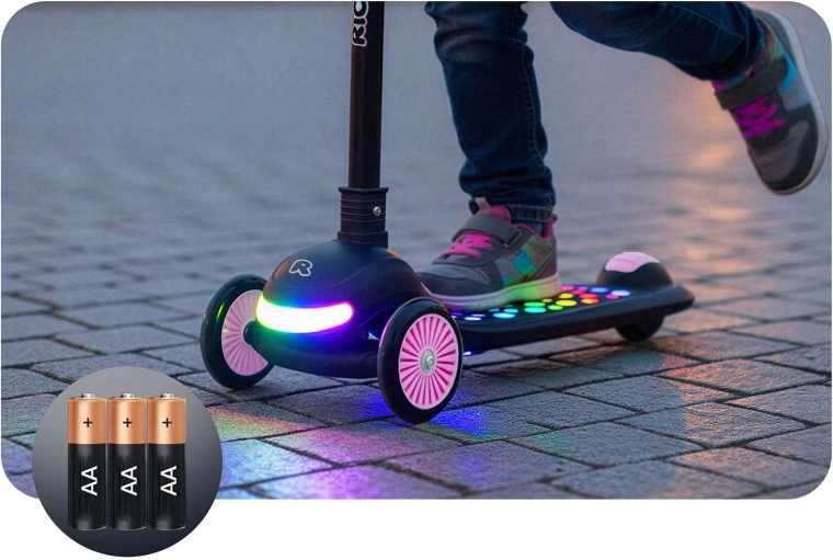 Light show: up to 6 LED modes in the deck