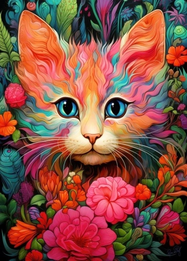 Kitten and Flower Puzzle 300 Pieces