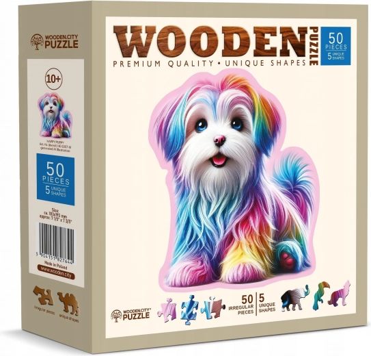 Wooden Puzzle Happy Puppy 50 Pieces