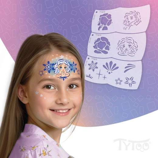TyToo Mosaic näomaalingu šabloonid Jääkuninganna – 3 tk