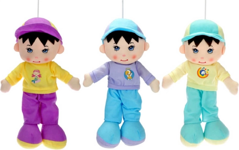 Rag doll boy with cap 35 cm with hanging loop - 1 piece