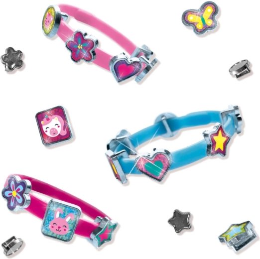 3 colorful bracelets and 18 charms to mix and match