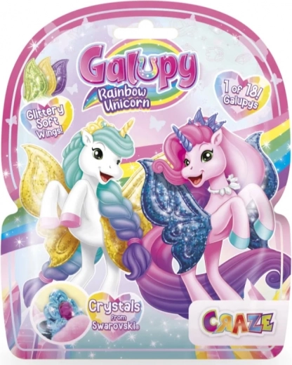 Galupy Rainbow Unicorn kollektsioneeritav tiivulise ja Swarovski kristalliga ükssarviku figuur
