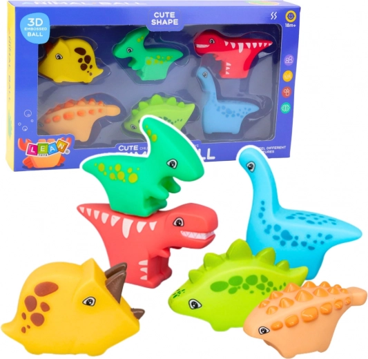 Kummist vannimänguasjade komplekt Dino World 6 tk