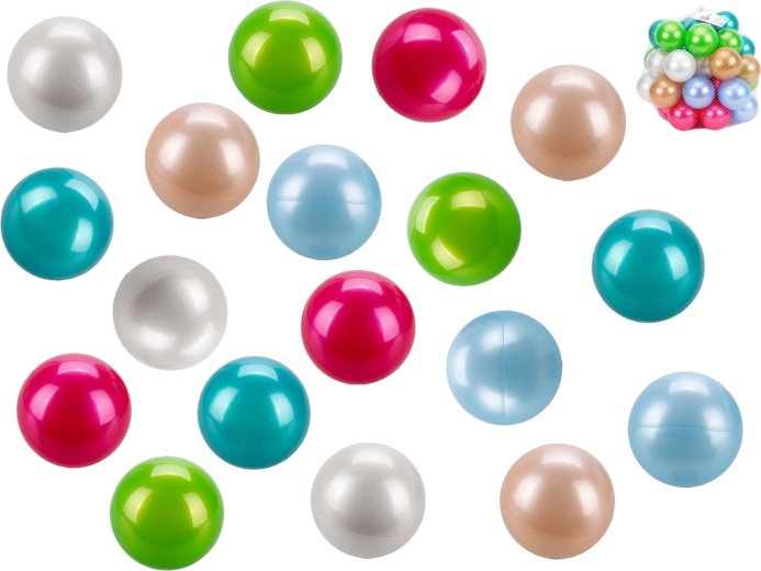 Pärliefektiga plastpallid mängunurka 8 cm – komplekt 40 tk