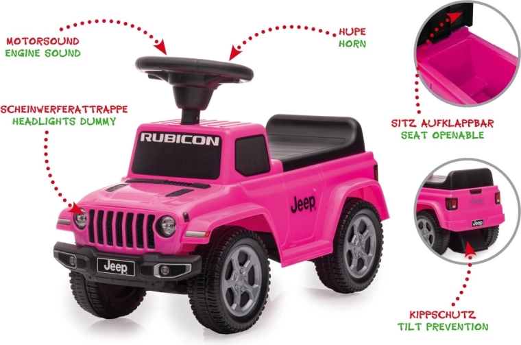 Laste lükatav auto Jeep Gladiator, roosa