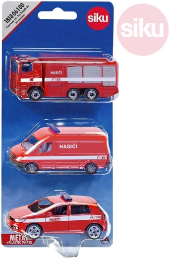SIKU set of Czech Republic fire trucks in blister pack (3 pcs)