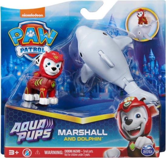 Paw Patrol Aqua Pups – Marshalli figuur ja liikuva sabaga delfiin