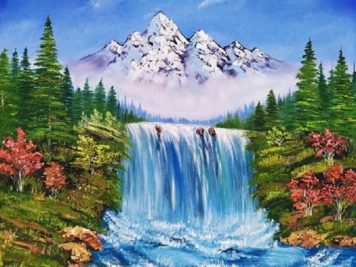 Norimpex teemantmaalimine Mägi joa kohal sügisel 30 × 40 cm