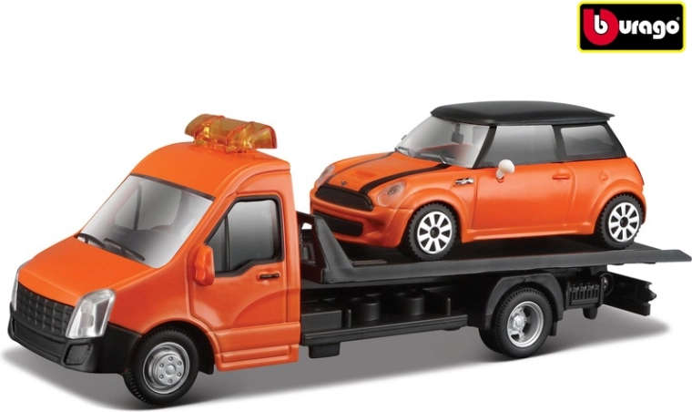 Platvormiga transpordiveok ja MINI COOPER S 1:43, Bburago Street Fire