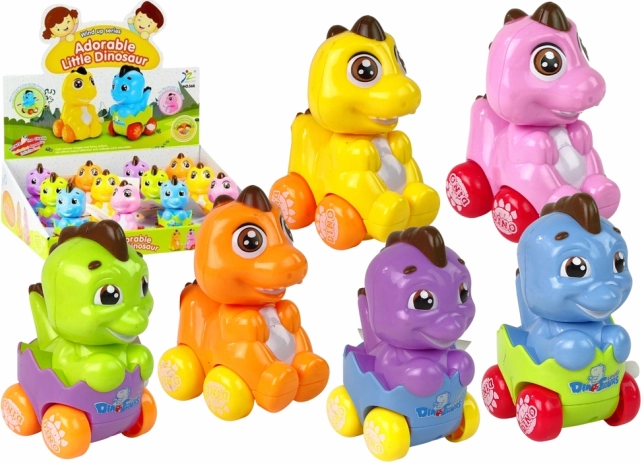 Üleskeeratav dinosaurus munas ratastel